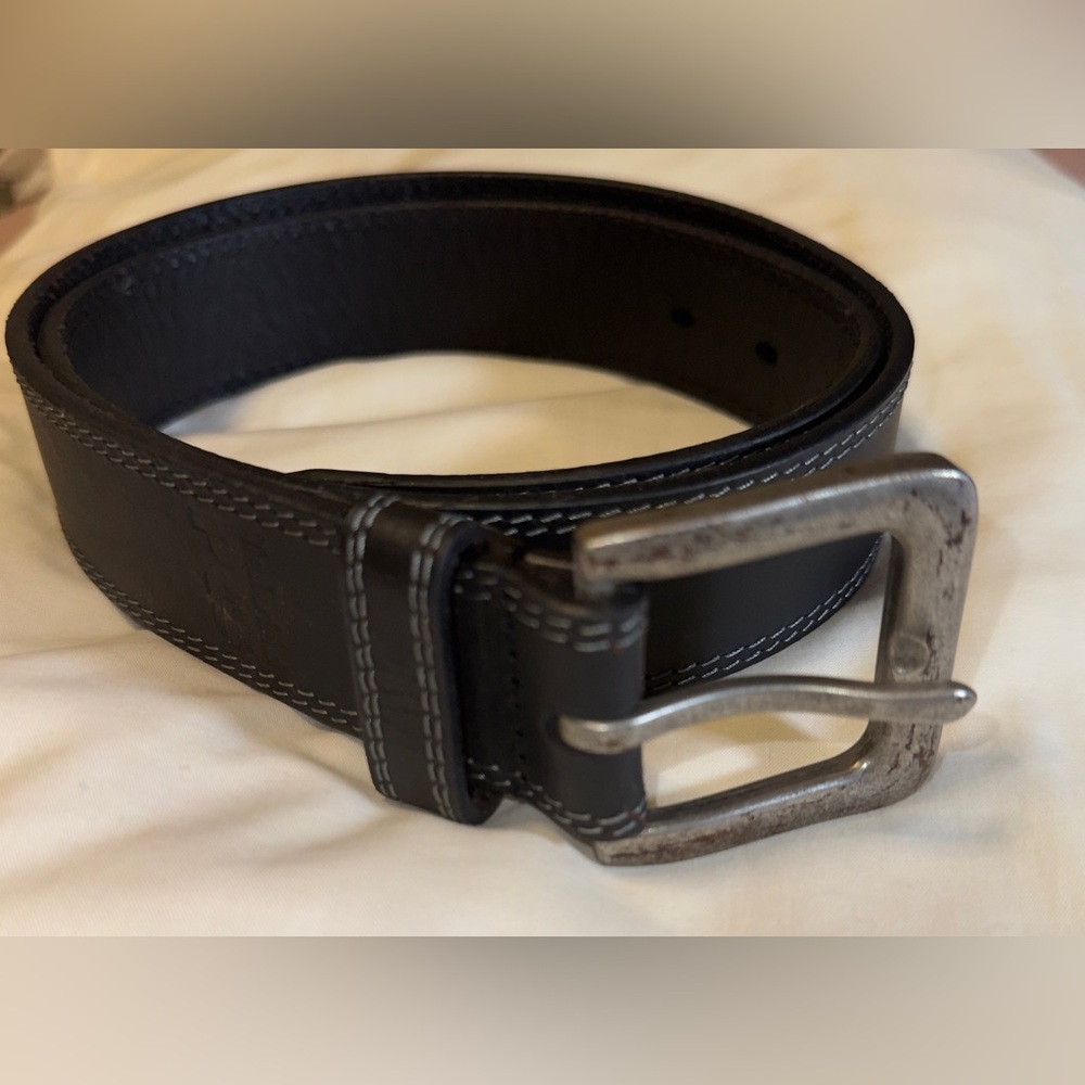 Timberland Pro Men's Genuine Leather Belt - SZ 34 Black. New. Distressed Buckle.